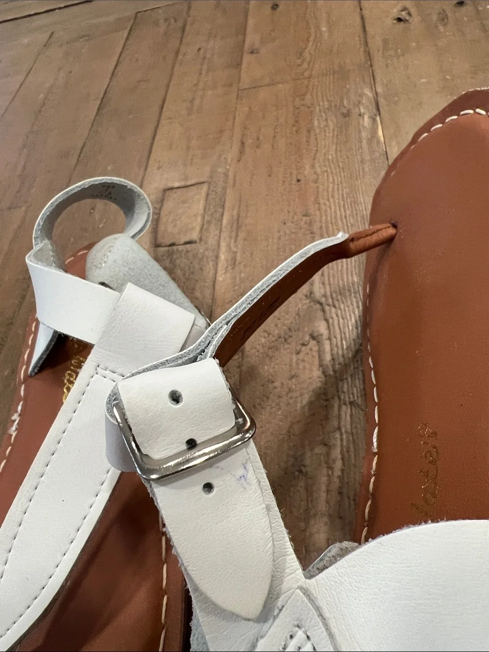Salt Water Sandals by Hoy white leather